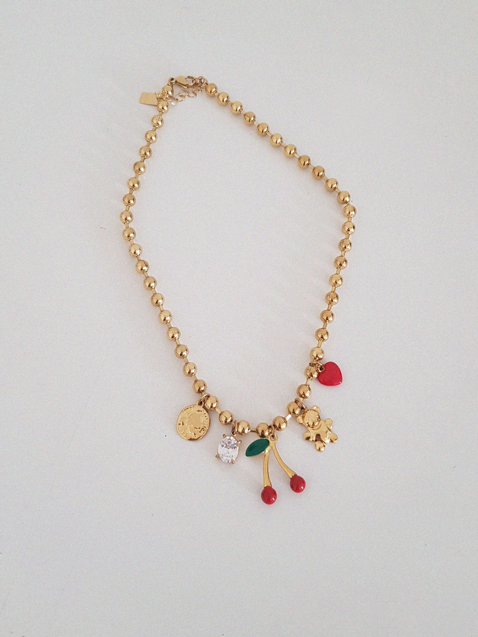 CHERRY & TEDDY NECKLACE