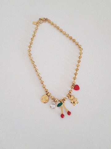 CHERRY & TEDDY NECKLACE