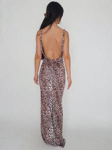 LEOPARD BACKLESS DRESS