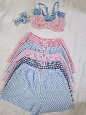 LUNA SHORTS blue vichy // handmade