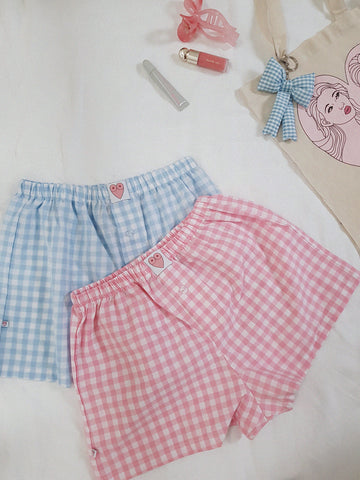 LUNA SHORTS pink plaid  // handmade