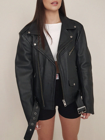 LEATHER COAT // X10