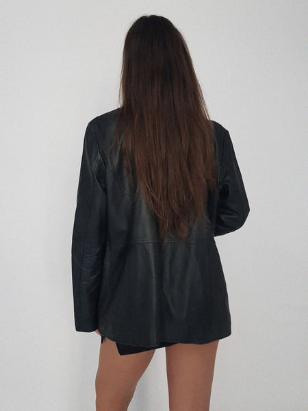 LEATHER COAT  0033 // vintage