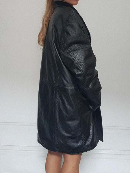 LEATHER COAT  00103 // vintage