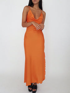 ORANGE HANNA LONG DRESS // handmade